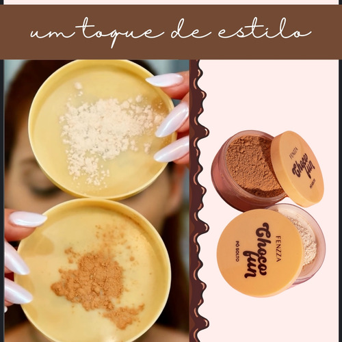 Pó Solto Facial Matte Fenzza Choco Fun Cheirinho Chocolate