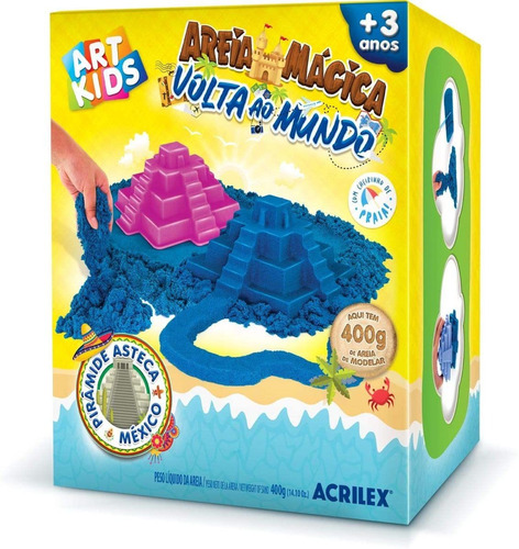Brinquedo Areia Mágica Volta Ao Mundo Pirâmide Asteca 400g