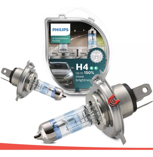 Imagem 2 de 5 de Kit Lâmpada Philips X-treme Vision H4 - 55\60w 12v - Par