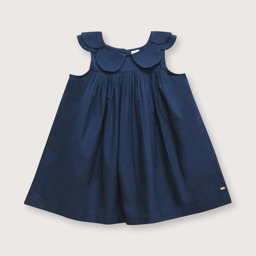 Vestido De Bebés Cuello Petalos Azul (6m - 4a)