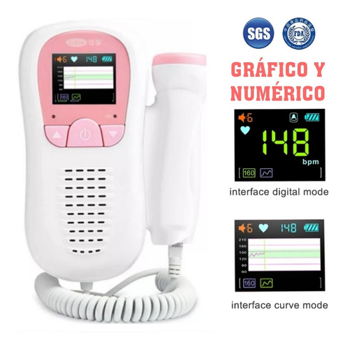 Imagen 3 de 10 de D0ppler Fe-tal Recargable Gráfico A Colores + Gel.
