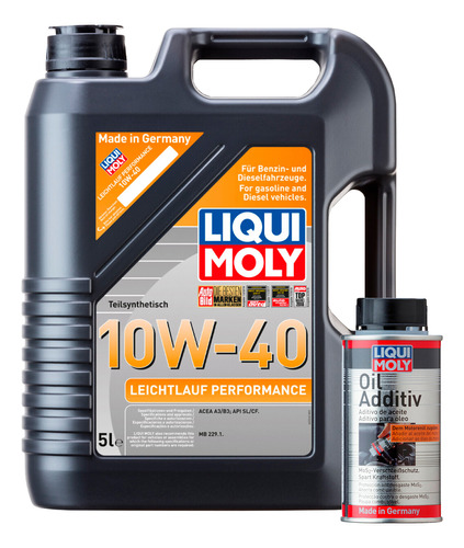 Kit Liqui Moly 10w40 Leichtlauf Oil Additiv + Obsequio!