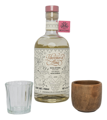 Mezcal Liberemos Mexicano 750 Ml + 2 Vasos | Kit Mezcalero
