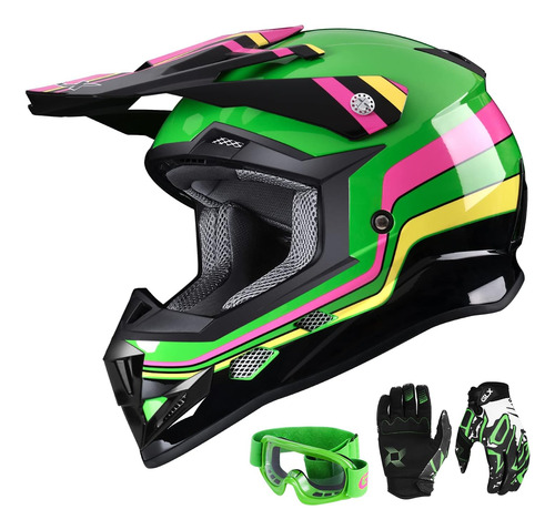 Casco Integral De Motocross Niños Y Jóvenes Gx623 Dot...