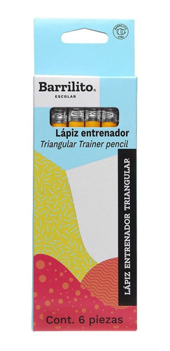 Lapiz Entrenador Triangular Barrilito Caja Con 6 Piezas