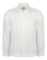 Comprar Abito Guayabera De Lino Manga Larga Color Blanco Mod. Uman 100% Lino, Camisa Guayabera Yucateca De Lino