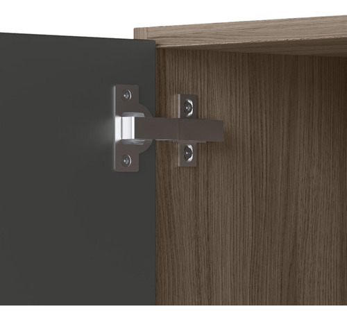 Balcao Com Tampo 1p 40 Cm Mdf Kali 12218 Carvalho Toq Chumbo