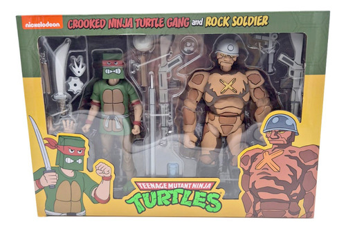 Tmnt Crooked Ninja Turtle Gang Y Rock Soldier Neca Rct (Usado)
