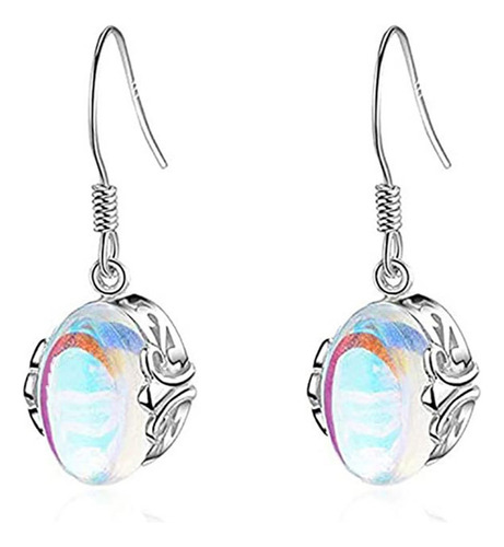 Xc Pendientes Redondos De Cristal Vintage Para Mujer