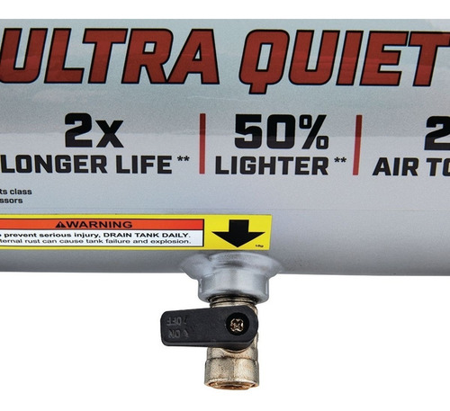 Compresor De Aire Fortress 1 Gal. 135 Psi, Silencioso Color Plateado Fase Eléctrica Monofásica Frecuencia 0