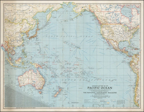 Mapa The National Geographic - Theater Of War In The Pacific