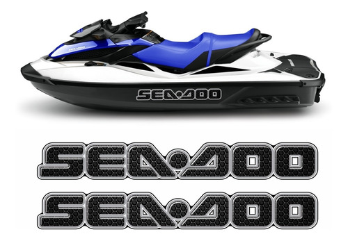 Adesivo Emblema Jet Ski Compatível Sea Doo Preto