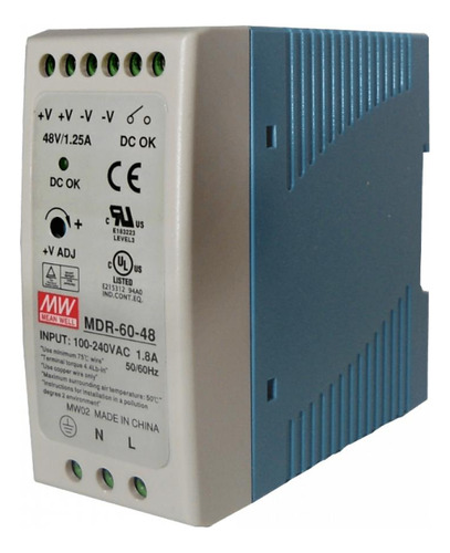 Fuente Poder Meanwell 48vdc 60w Riel-din Clickbox