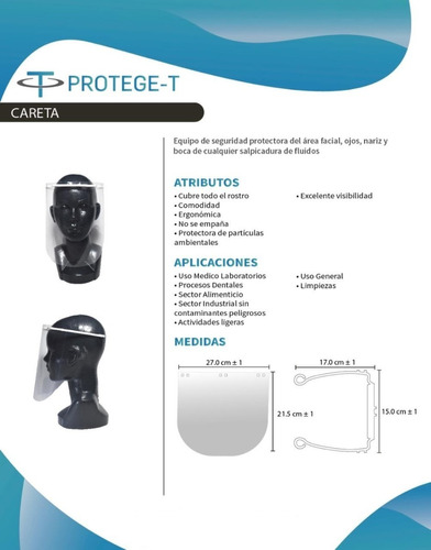 Careta De Protección Facial 10 Pzas