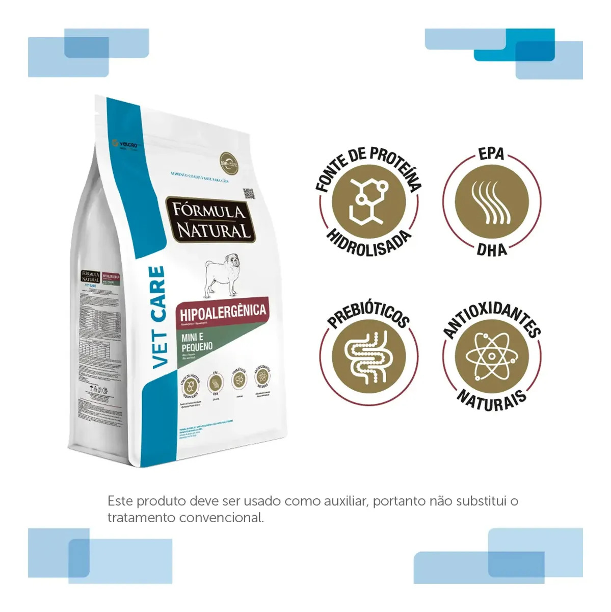 Ração Seca Hipoalergênica Vet Care Cães Mini Pequeno Adulto 2kg