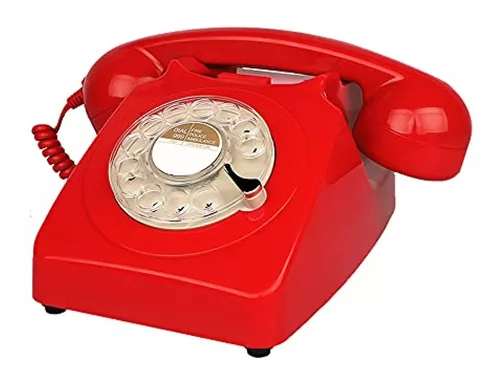 Telefono Antiguo Teléfonos Con Dial Rotatorio Rojo Benotek