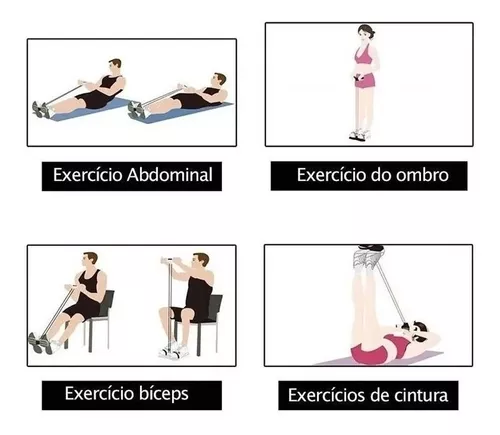 Elástico Tensão Exercícios Ombro Biceps Triceps Peito Costas