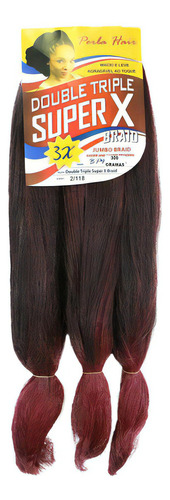 Cabelo Jumbão Hiper Super X Jumbo 400g Box Braid Tranças Cor Castanho Escuro / Marsala (t2/118)