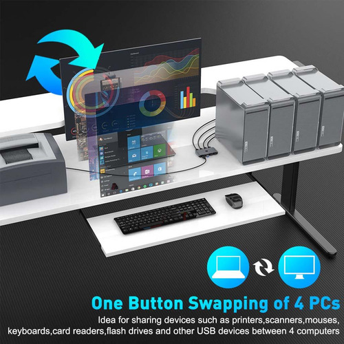 Switcher Selector Kvm Switcher Usb 2.0 Para Impresora U-disk