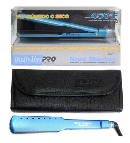 Imagen 6 de 10 de Planchita de pelo BaBylissPRO Nano Titanium 2073 BABNT2073T azul 220V