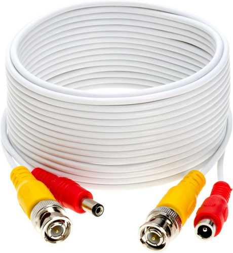 Cable De Alimentacion De Video Bnc - 100 Pies Blanco