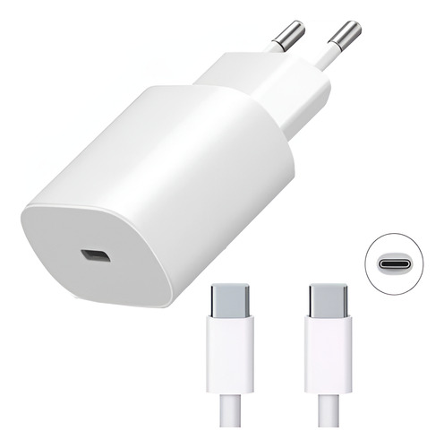 Cargador De 20 W Original iPhone Tipo C+ Cable Usb- C 1 Mtro