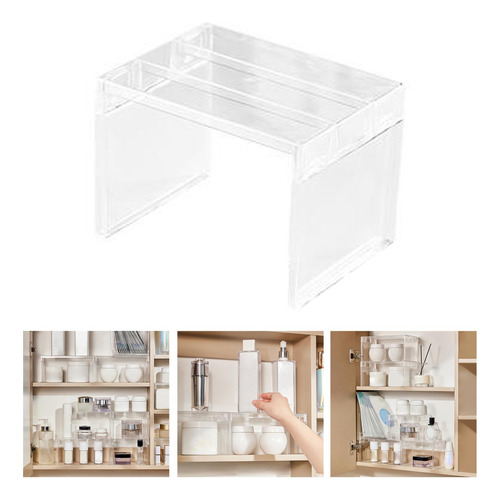 2 Soporte Organizador Transparente Para Baño, Pequeño