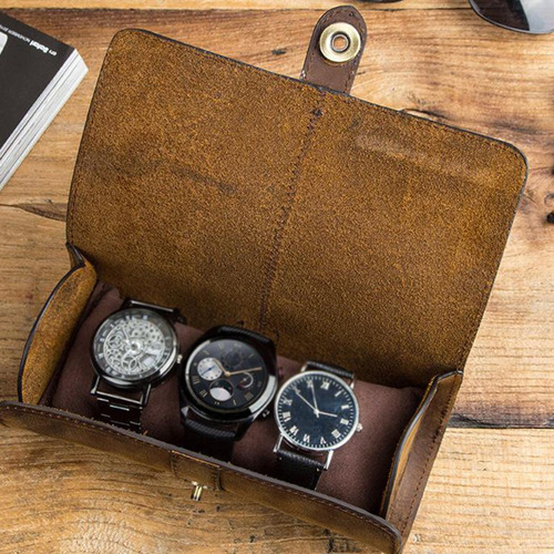 G Nuevo Estuche De Reloj De Pulsera Hecho A Mano De Cuero