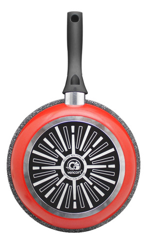 Sarten Italiano Grueso Antiadherente Granito 24 Cm Color Rojo