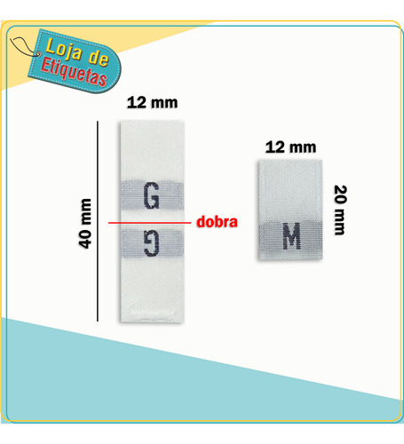 Imagem 2 de 3 de Kit Etiquetas Numeração 38, 40, 42 E 44 Branco (100pçs Cada)