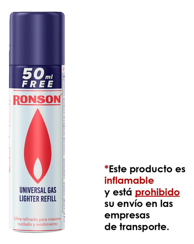 Imagen 2 de 10 de Recarga Encendedor Gas Butano Ronson 300 Ml