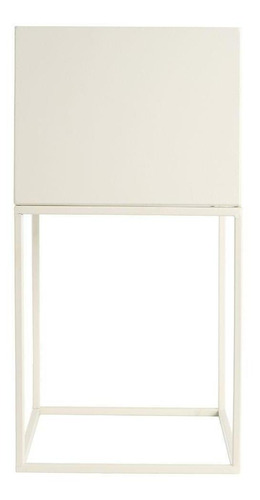Macetero Metal Blanco 28x28x55