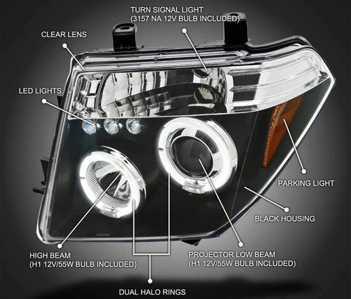 Par De Faros Halo / Led Nissan Frontier 2005 2006 2007 2008
