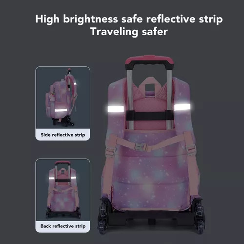 Mochila De Carrito Unicornio Bolsa Primaria Las Ruedas Mochilas Con Ruedas
