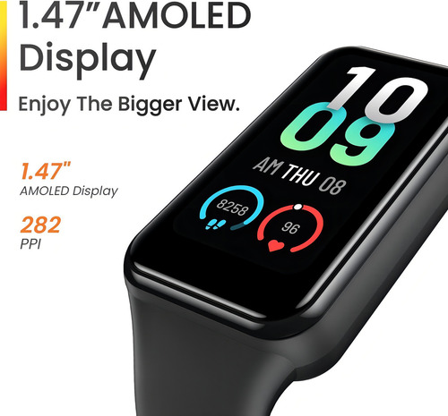 Relógio Pulseira Inteligente Smartwatch Amazfit Ban 7 Preto Preto Mesh Preto Preto
