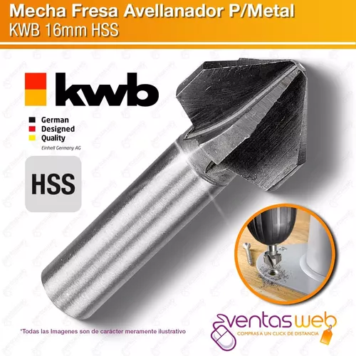 Avellanador Para Metal Fresa 5 Filos Calidad Kwb 16mm