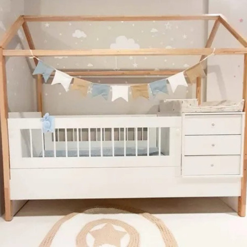 Imagen 2 de 10 de Cuna Funcional Casita Estilo Montessori