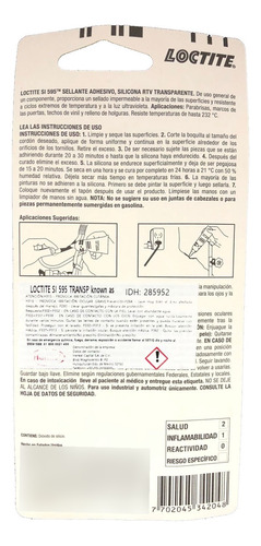 Silicón Loctite Transparente Formador De Juntas 70ml (10 Pz)