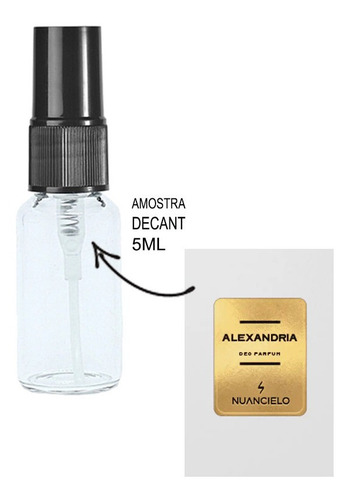 Imagem 1 de 2 de Decant 5ml Perfume Alexandria - Nuancielo Amostra Vidrospray