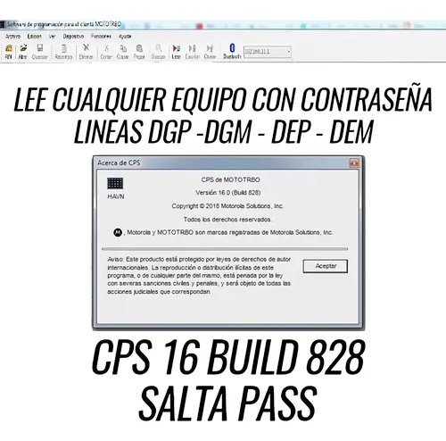 comprar Salta Contraseña Mototrbo Cps16 Build 828 Dep-dgm-dgp-dem