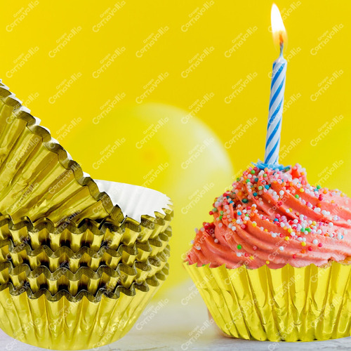 Js Capacillo Estandar Cupcake Repostería Dorado Metalico
