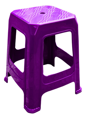 Banco De Plástico 10 Piezas Reforzado Uso Rudo Negocio Plastico Morado