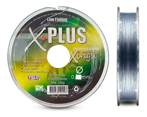 Linha Multifilamento Xingu 0,40 Mm 70 Lb / 32 Kg Top 100 Mt Cor Cinza Claro