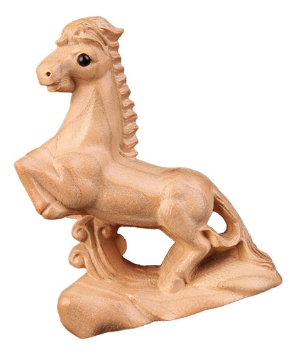 Fa 2 Estatua De Caballo De Madera Tallada A Mano, Estatua De