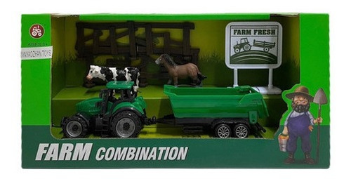 Tractor A Friccion Con Acoplado Y Animales 6180