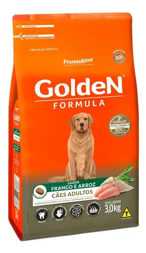 Ração Seca Golden Cães Adultos Frango Arroz 15kg