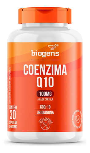 Coenzima Q10 100mg, 30caps, Coq-10, Ubiquinona Biogens