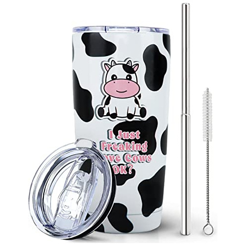 Cow Gifts- Cow Print Tumbler - Acero Inoxidable 20 Oz M64tk