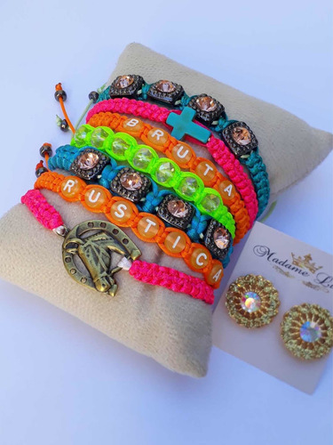 Imagem 4 de 10 de Mix Pulseiras Coloridas Ajustavel Moda Blogueira Verão Praia