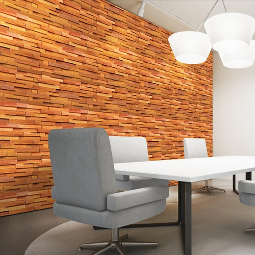 Imagen 5 de 10 de Papel Tapiz Paneles De Madera Moderno Autoadherible Pared